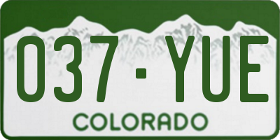 CO license plate 037YUE
