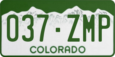 CO license plate 037ZMP