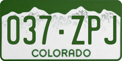 CO license plate 037ZPJ