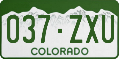 CO license plate 037ZXU