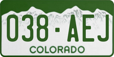 CO license plate 038AEJ