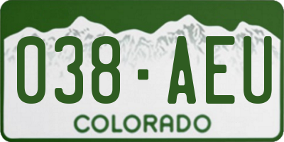 CO license plate 038AEU