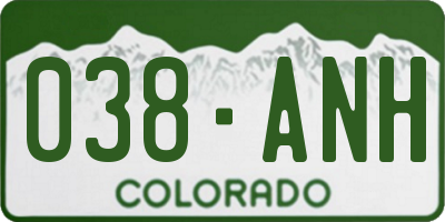 CO license plate 038ANH