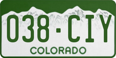 CO license plate 038CIY