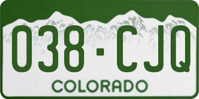 CO license plate 038CJQ