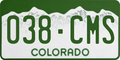 CO license plate 038CMS