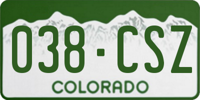 CO license plate 038CSZ