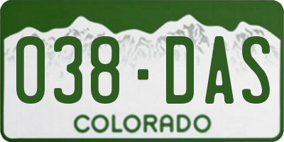 CO license plate 038DAS