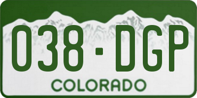 CO license plate 038DGP