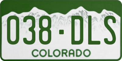CO license plate 038DLS