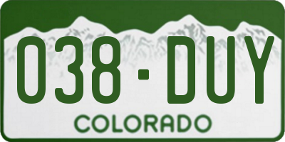 CO license plate 038DUY