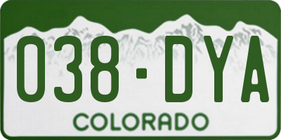 CO license plate 038DYA