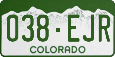CO license plate 038EJR