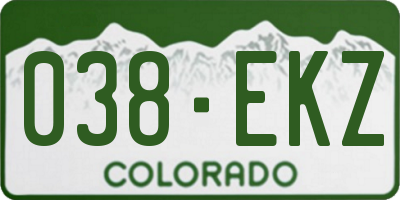 CO license plate 038EKZ