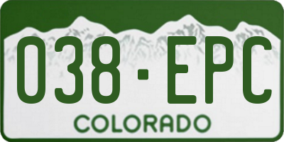 CO license plate 038EPC