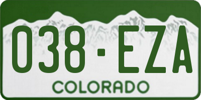 CO license plate 038EZA