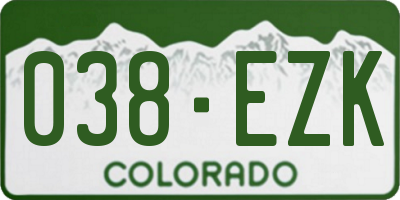 CO license plate 038EZK