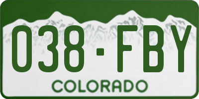 CO license plate 038FBY