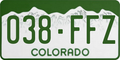 CO license plate 038FFZ