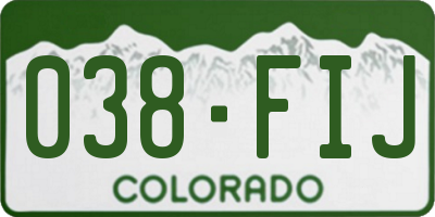CO license plate 038FIJ