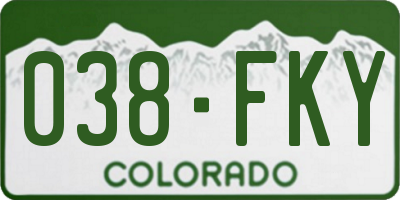 CO license plate 038FKY