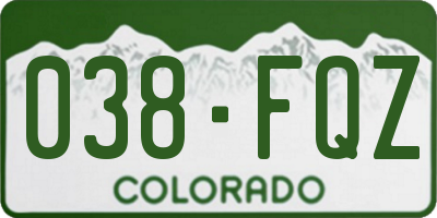 CO license plate 038FQZ