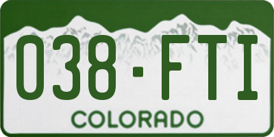 CO license plate 038FTI