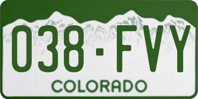CO license plate 038FVY