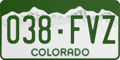 CO license plate 038FVZ