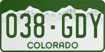 CO license plate 038GDY
