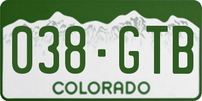 CO license plate 038GTB