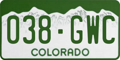 CO license plate 038GWC