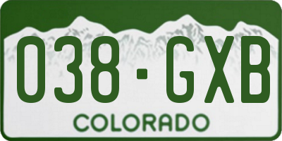 CO license plate 038GXB