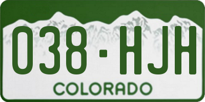 CO license plate 038HJH