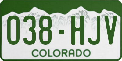 CO license plate 038HJV