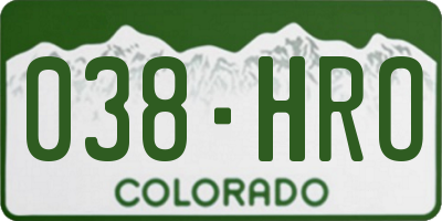 CO license plate 038HRO