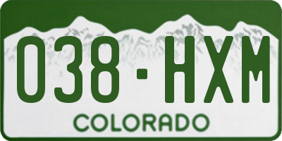 CO license plate 038HXM