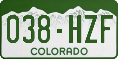 CO license plate 038HZF