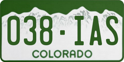 CO license plate 038IAS