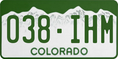 CO license plate 038IHM