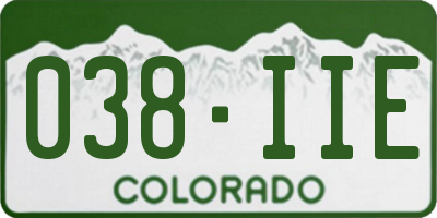 CO license plate 038IIE