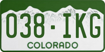 CO license plate 038IKG