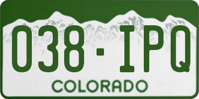 CO license plate 038IPQ