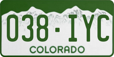 CO license plate 038IYC