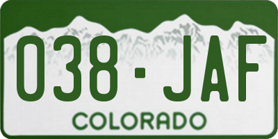 CO license plate 038JAF