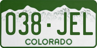 CO license plate 038JEL