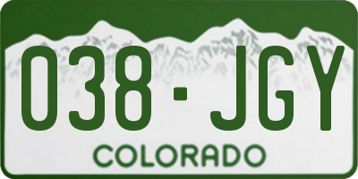 CO license plate 038JGY