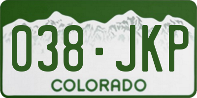 CO license plate 038JKP