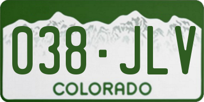 CO license plate 038JLV