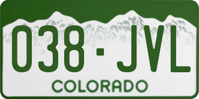 CO license plate 038JVL